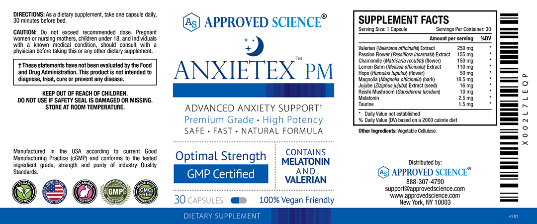 Anxietex Supplement Facts